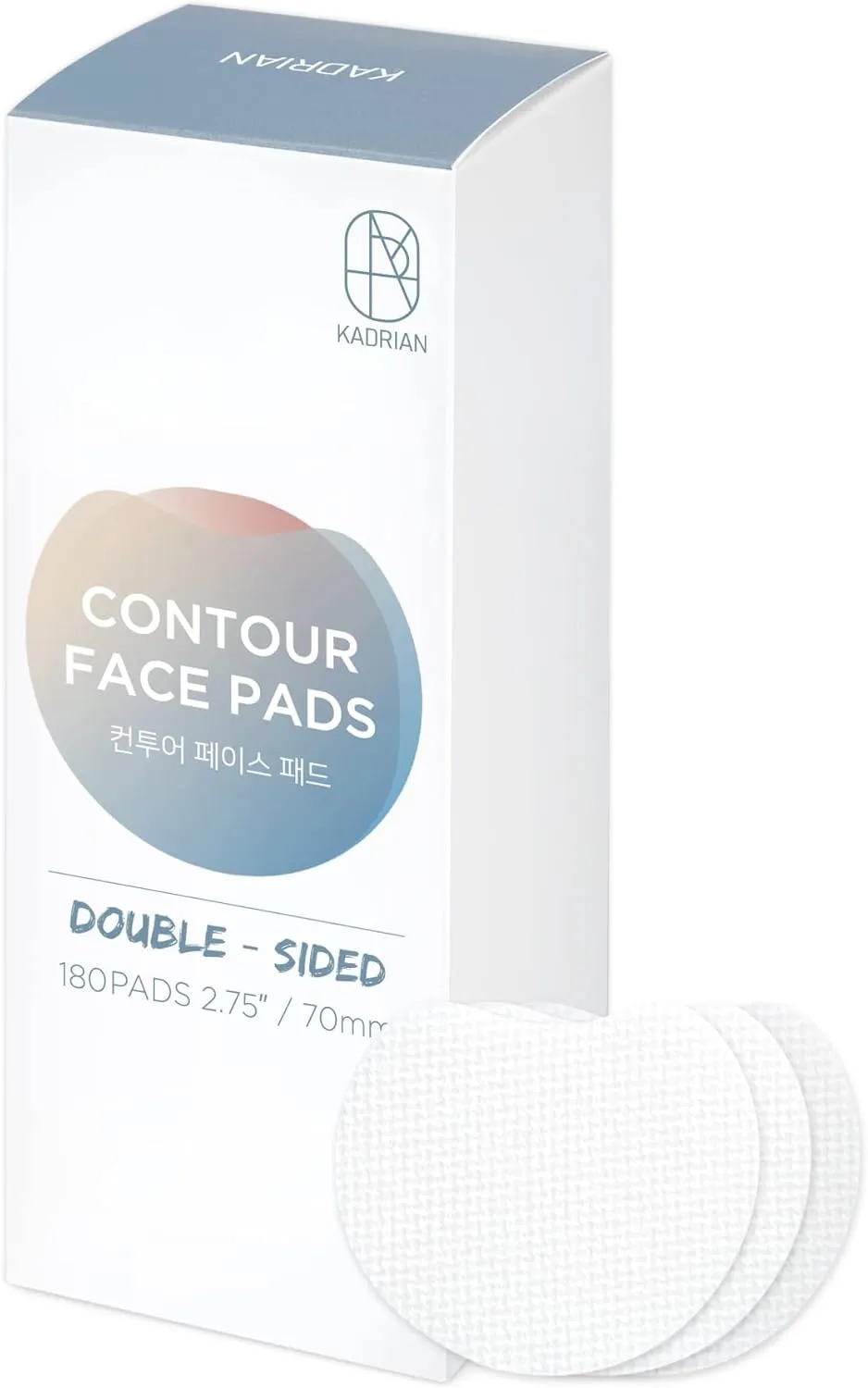 KADRIAN Double-Sided Facial Pads - Lint Free - for Makeup Remover and Toner - Rayon face Pads for Toner and cleasing - Rayon not Cotton Balls - Exfoliating Cotton Rounds for face (180 Pads)
