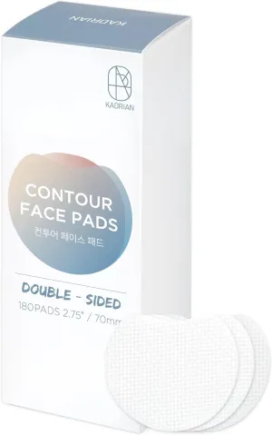 KADRIAN Double-Sided Facial Pads - Lint Free - for Makeup Remover and Toner - Rayon face Pads for Toner and cleasing - Rayon not Cotton Balls - Exfoliating Cotton Rounds for face (180 Pads)