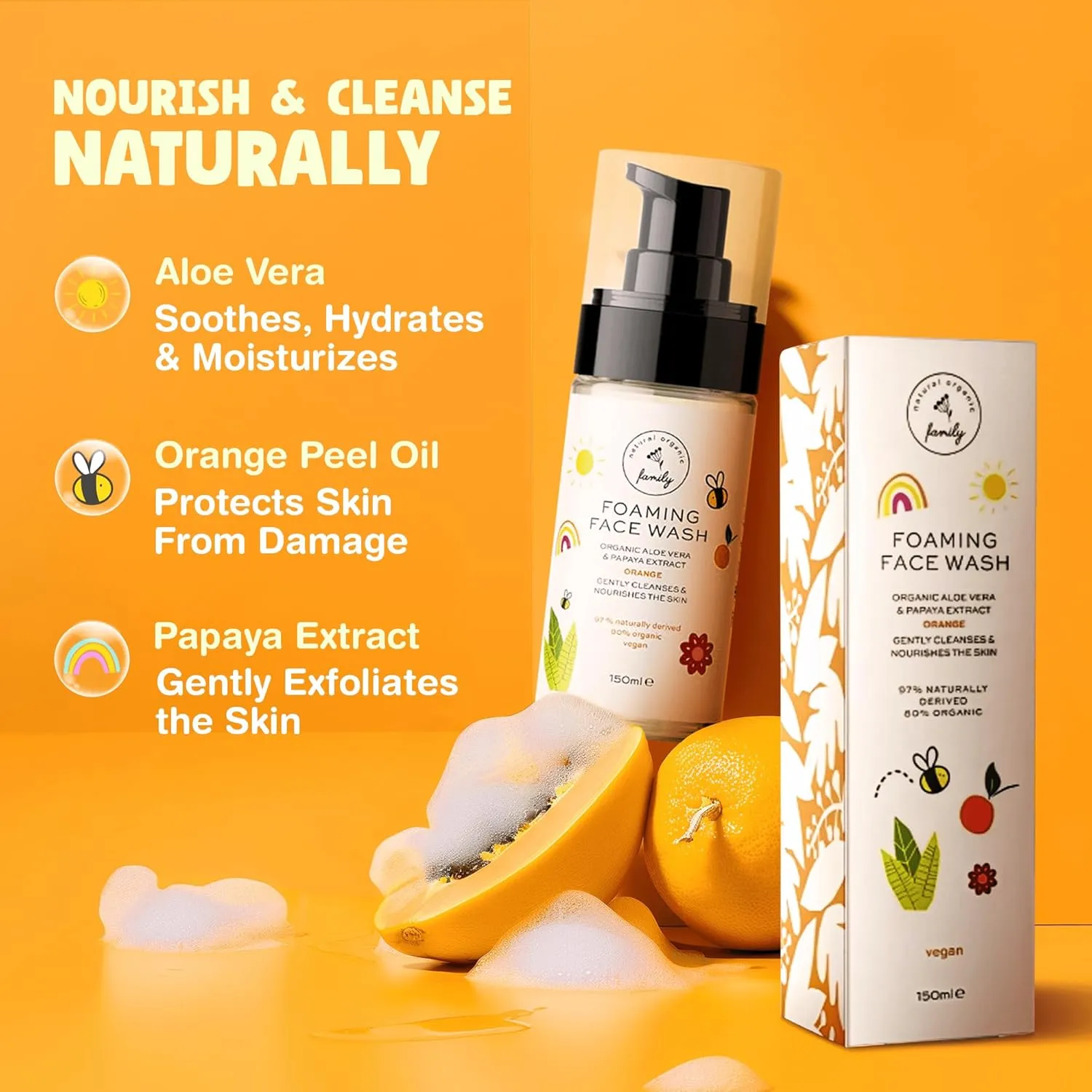 Kids Foaming Face Wash - Clean and Gentle Face Wash for Kids and Preteens - Made in the UK