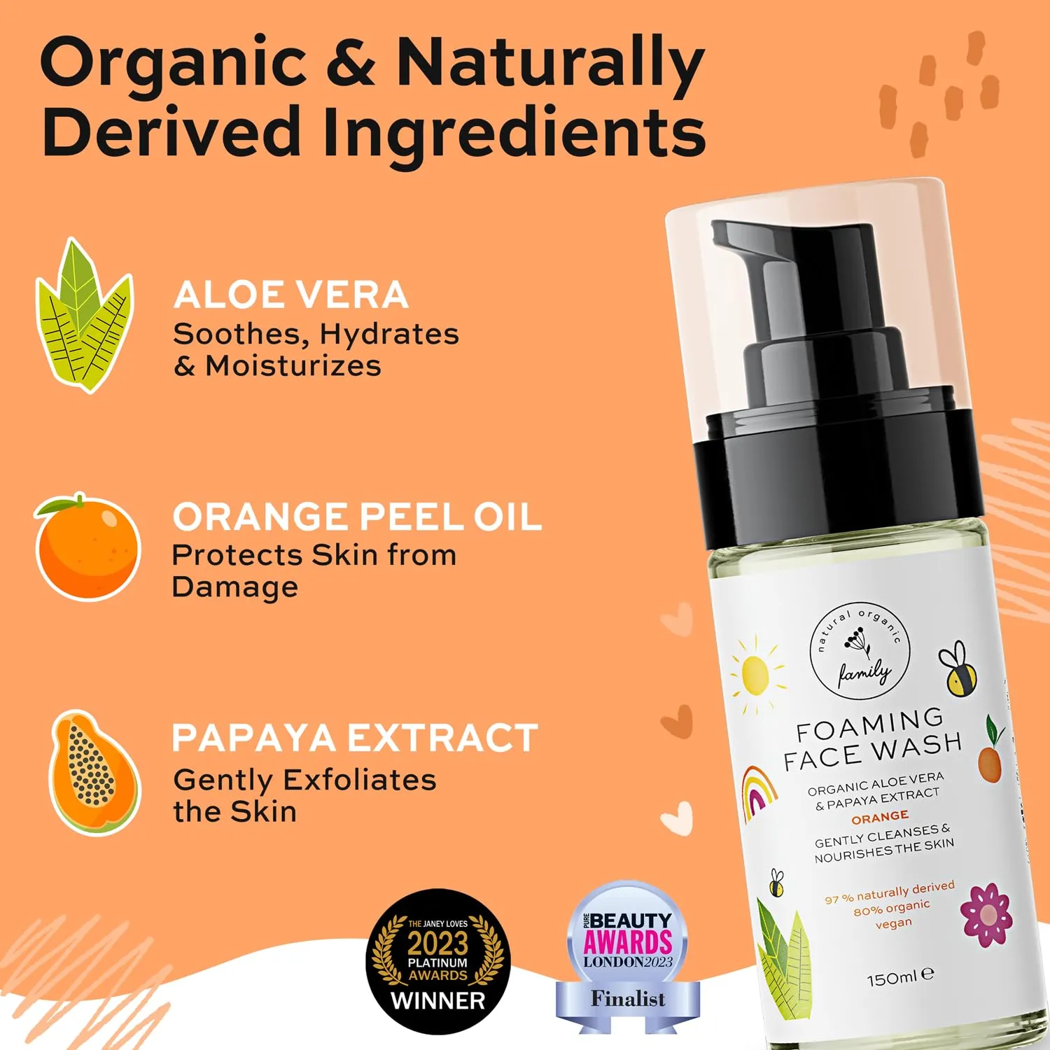 Kids Foaming Face Wash - Clean and Gentle Face Wash for Kids and Preteens - Made in the UK