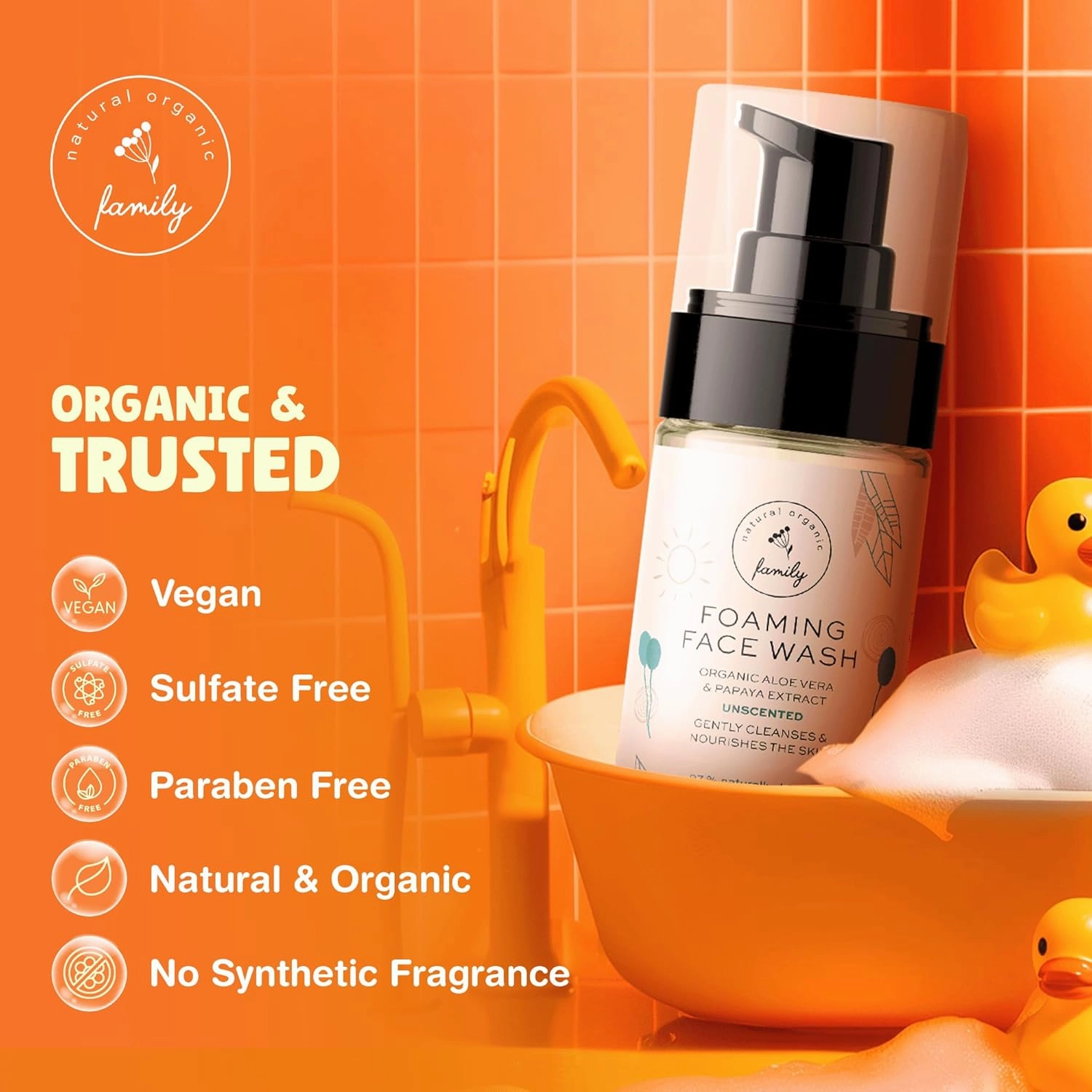 Kids Foaming Face Wash - Clean and Gentle Face Wash for Kids and Preteens - Made in the UK - Unscented
