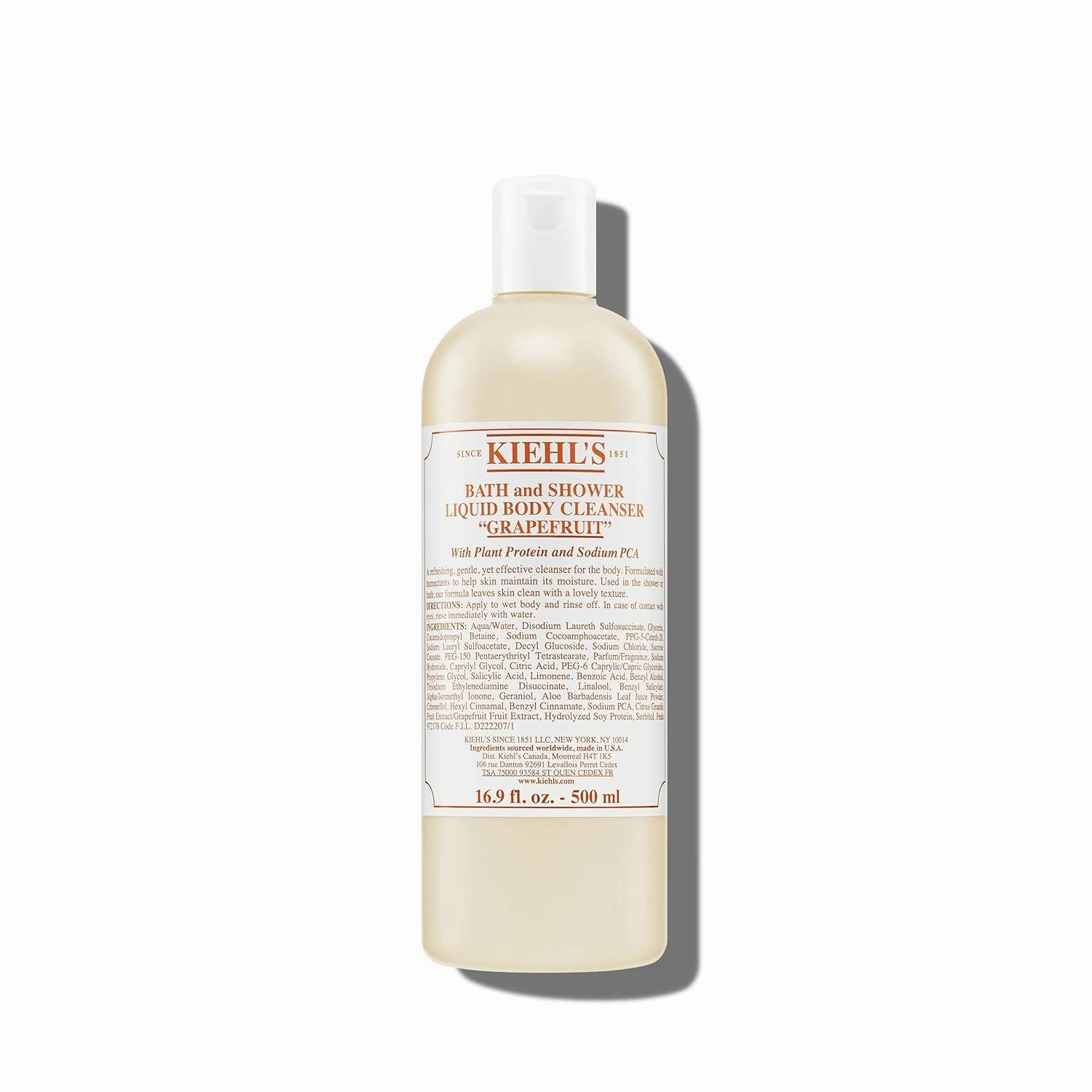 Kiehl's Grapefruit Liquid Body Cleanser, Gentle and Refreshing Foaming Body Wash, Aromatic Bath and Shower Experience, Maintains Moisture, Smooths Skin, Conditions, and Hydrates