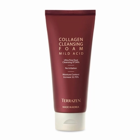 Korean Face Wash Mild Acid Cleanser with Collagen - 140ml Foaming Facial Deep Cleansing Mousse for Dry & Sensitive Skin - Gentle, Natural, Organic Skincare