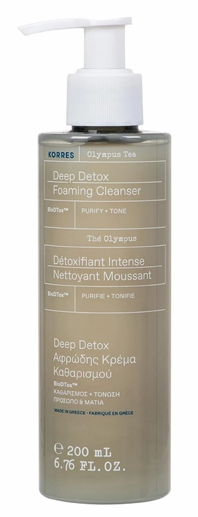 KORRES Olympus Tea Foaming Cream Cleanser, 6.76 Fl oz.