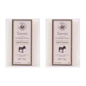 La Maison du Savon - Donkey Milk French Soap Bar Duo - Moisturizing Hand & Body Soap Bars - Creamy, Soft, for Daily Use - 98% Natural Ingredients - Made in Provence - 2 x 4.06 oz