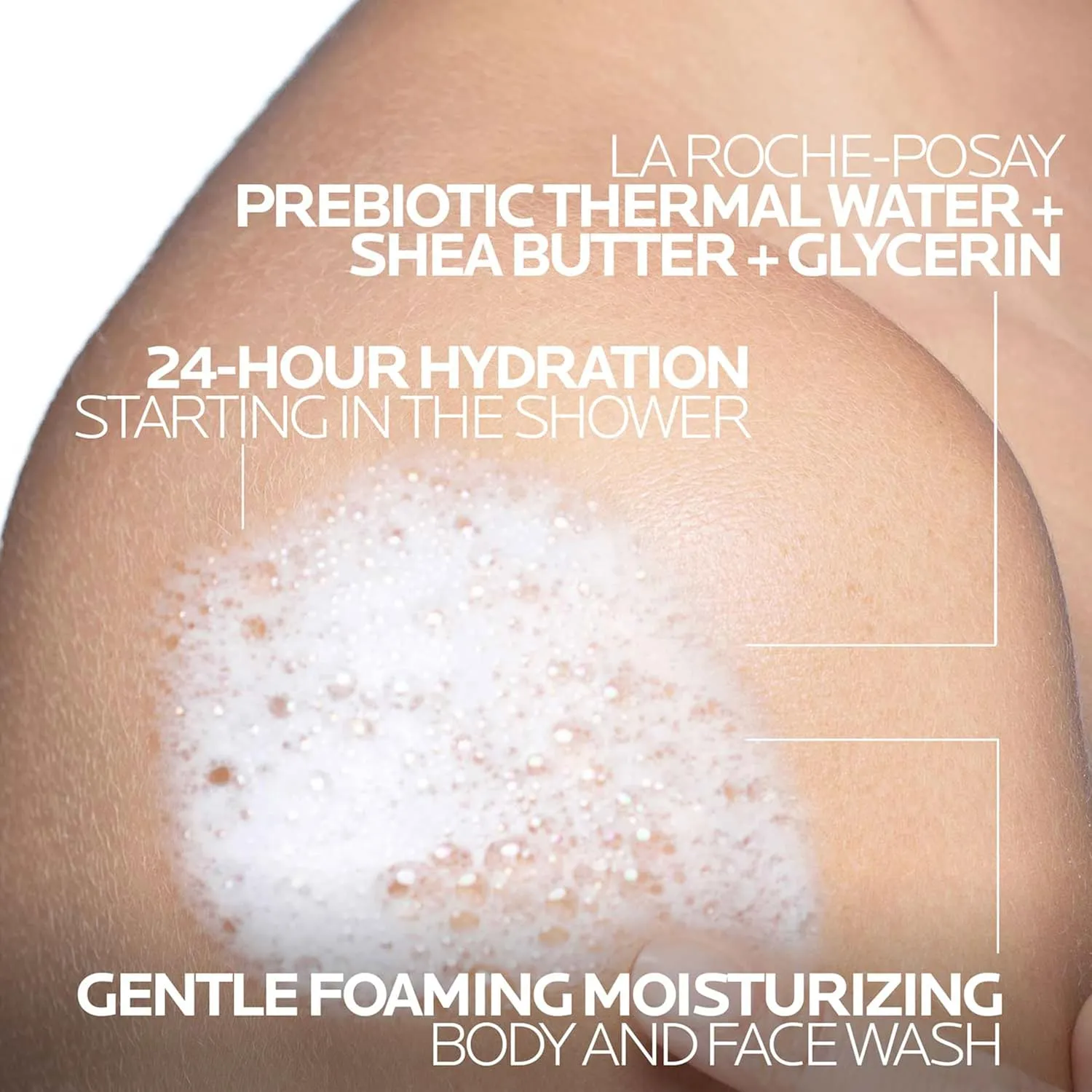 La Roche Posay Lipikar AP  Gentle Foaming Moisturizing Wash, Shea Butter   Niacinamide   Glycerin, Moisturizing Body Wash For Dry Skin, National Eczema Association Accepted, Soap Free