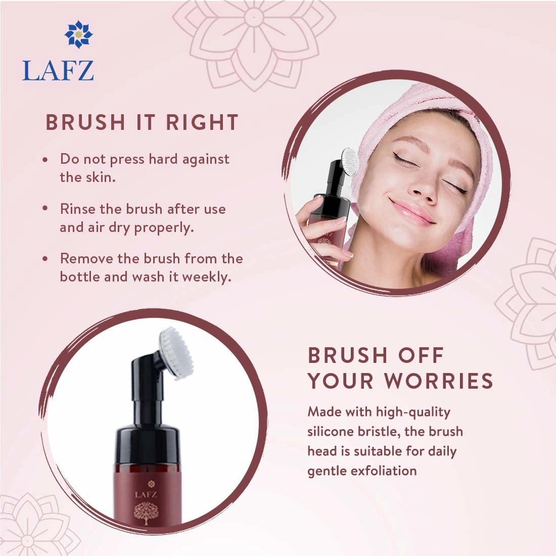 Lafz Apple Cider Vinegar Foaming Face Wash With Built-In Deep Cleansing Brush For Men & Women, 100 ml