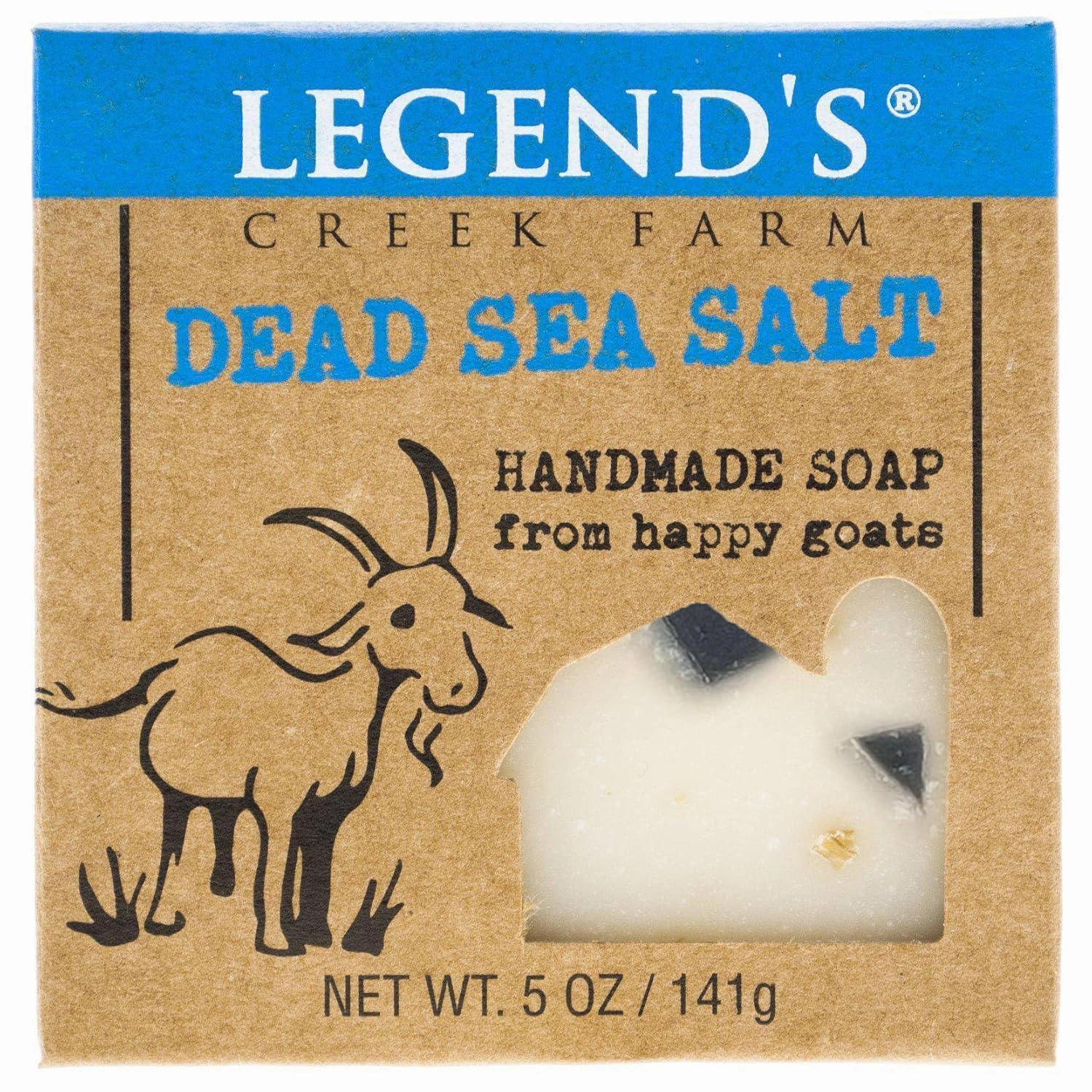 Legend's Creek Farm Goat Milk Soap - Cleansing Moisturizing Soap Bar for Hands and Body - 5 Oz Creamy Lather, Nourishing, Gentle Natural Soap for Sensitive Skin (Dead Sea Salt, Pack of 3)