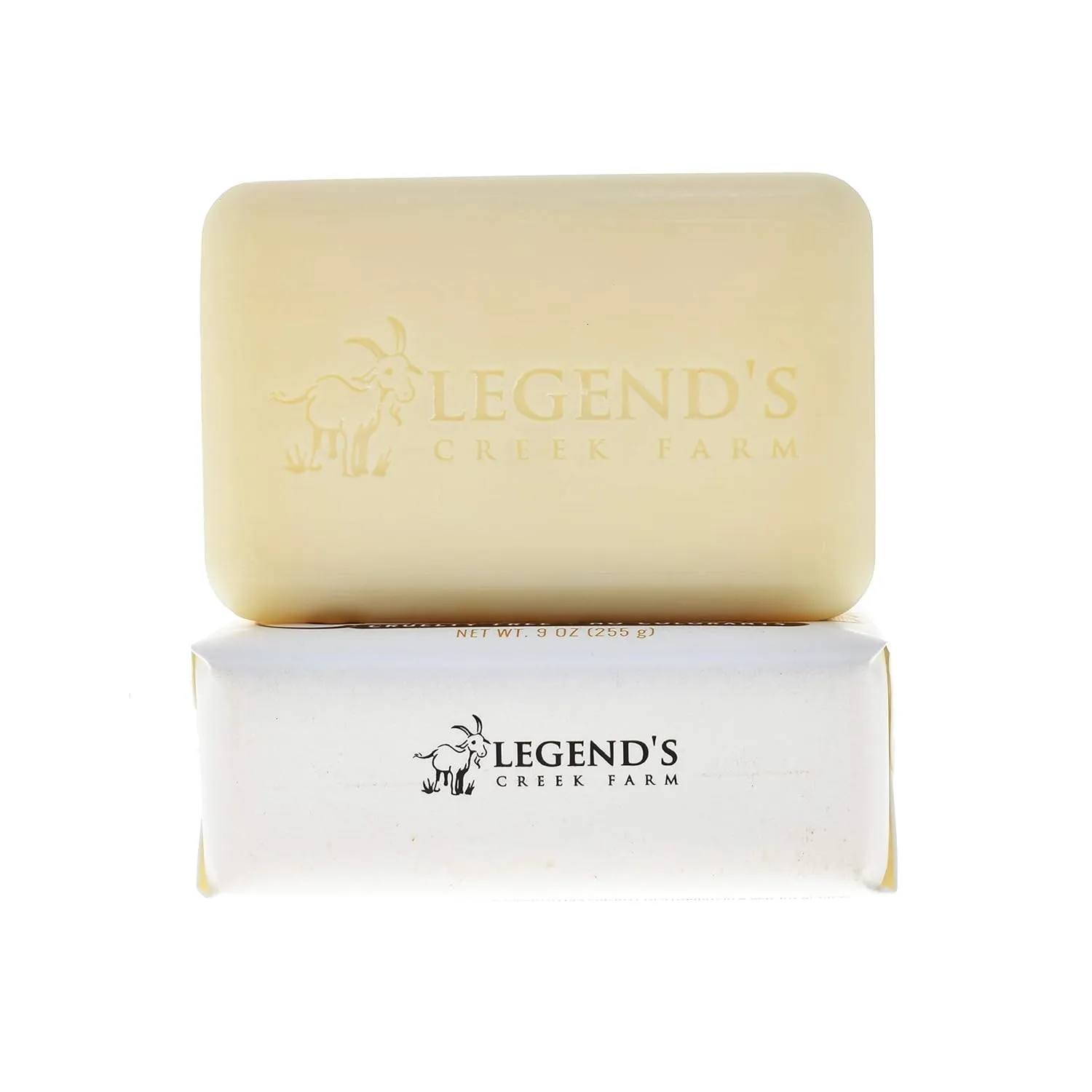 Legend's Creek Farm Goat Milk Soap - Triple Milled Cleansing Moisturizing Soap Bar for Hands and Body - 9 Oz Creamy Lather, Nourishing, Natural Soap for Sensitive Skin (Unscented, Pack of 2)