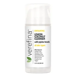 Lemon Coconut Creamy Facial Cleanser – 99% Natural Ingredients with Jojoba Beads for Gentle Exfoliation | Brightening & Balancing for All Skin Types | Sulfate-Free, Vegan, Cruelty-Free