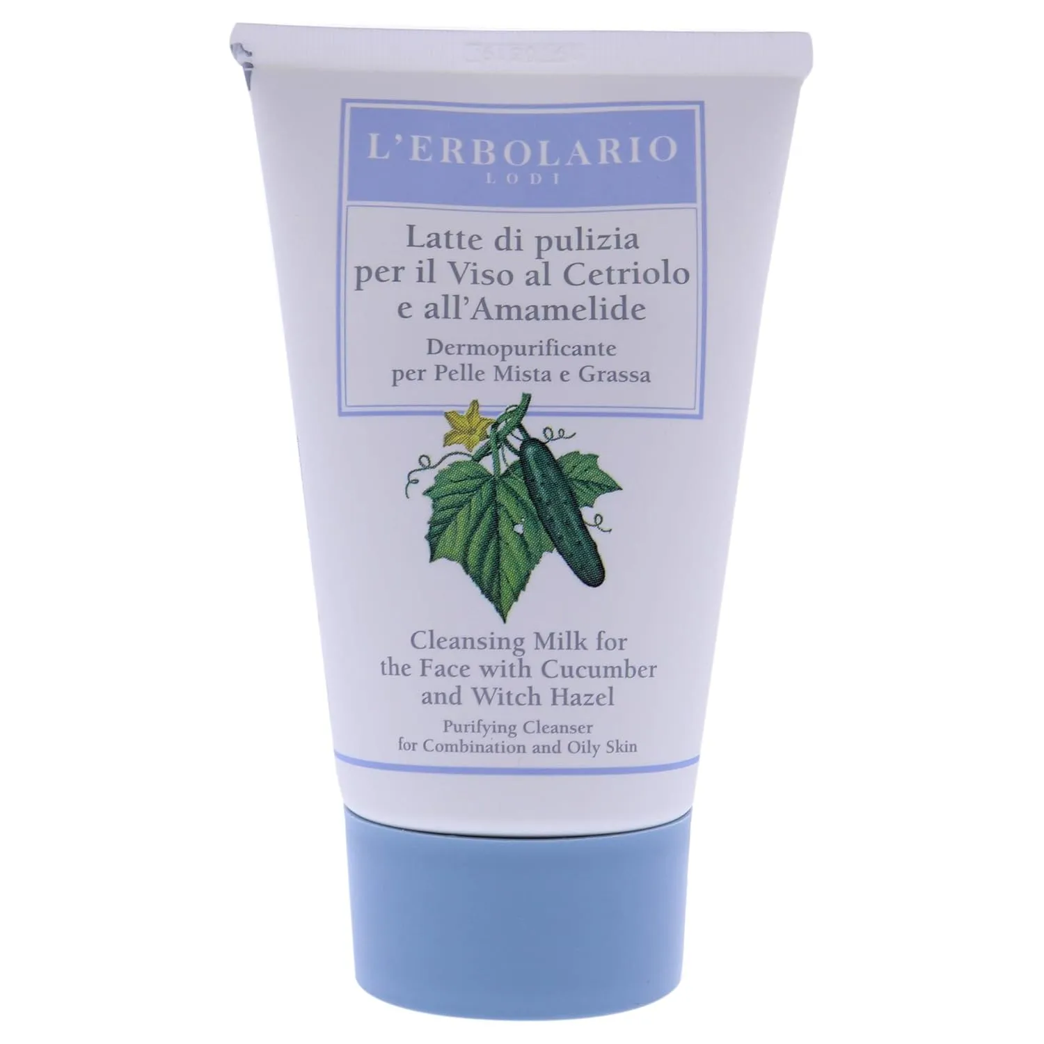 L'Erbolario Cucumber And Witch Hazel Cleansing Milk - Gentle, Creamy - Closes Up Any Dilated Pores - Leaving Your Skin Velvety Smooth - With Cucumber And Witch Hazel - For The Face - 4.2 Oz Cleanser