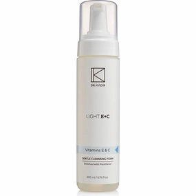 Light E C Gentle Cleansing Foam Daily Face Wash with Vitamin E & Panthenol Moisturizing and Soothing Foaming Cleanser for Dry, Sensitive, and Mature Skin 6.8 fl oz