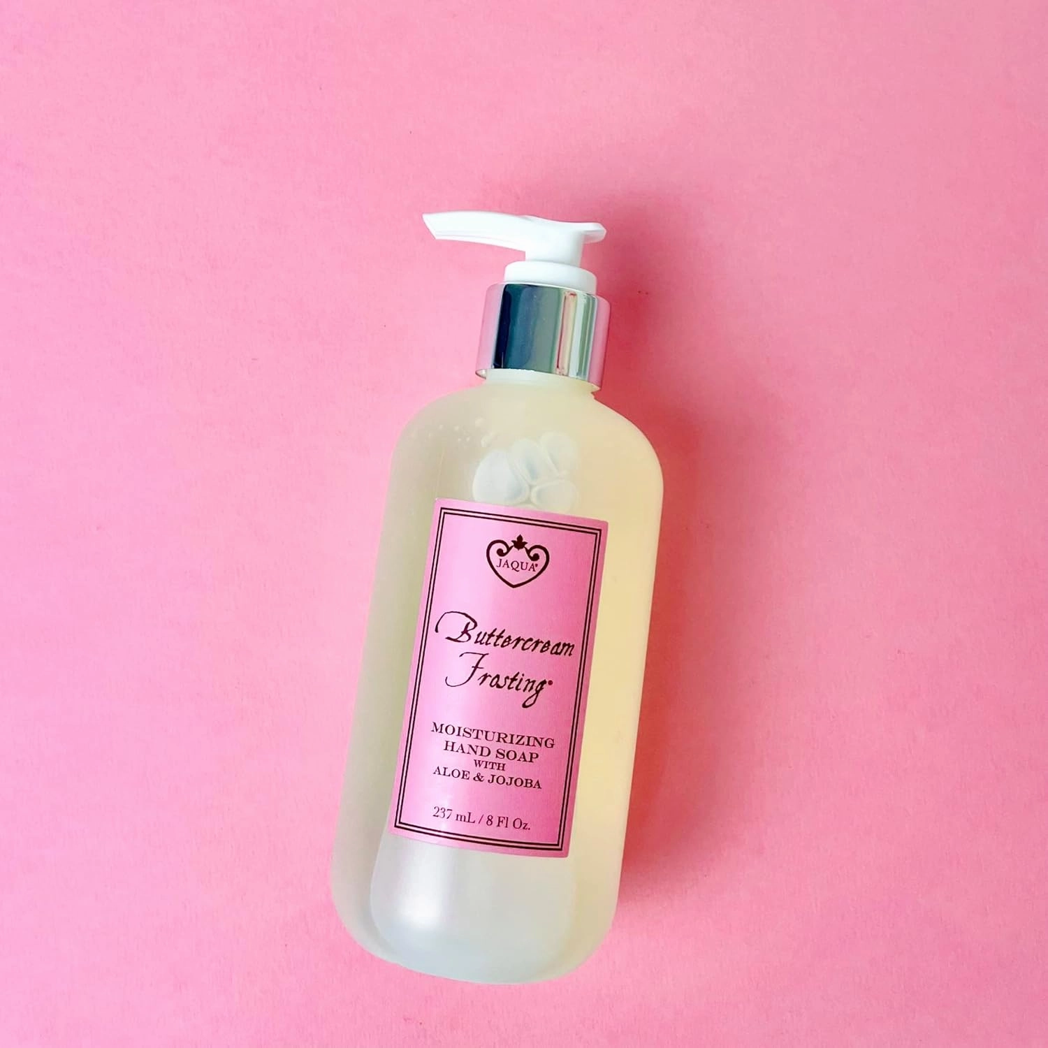 Liquid Hand Soap, Buttercream Frosting Fragrance - Gentle, Nourishing Hand Cleanser with Organic Aloe and Jojoba Oil, Vegan, Cruelty Free Hand Soap for Bathroom and Kitchen, 8 oz Pump Bottle