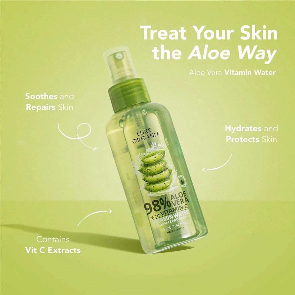 Luxe Organix 98% Aloe Vera Vitamin C Hydrabright Vitamin Water 150mL