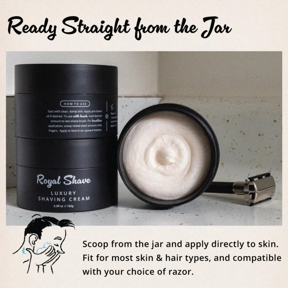 Luxury Shaving Cream for Men by Royal Shave, Premium & Rich Soothing Lathering Cream for Close & Comfortable Shave (Made in UK) (Sweet Tobacco)
