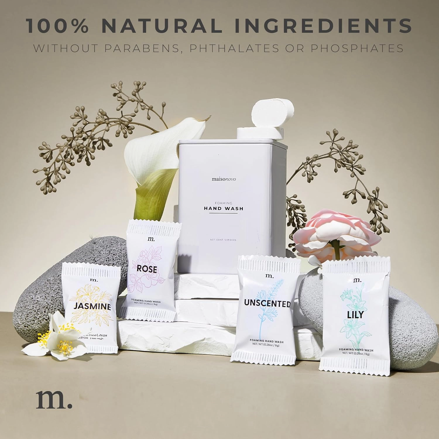 MaisoNovo 12-Pack Mix Scent Foaming Hand Soap Tablets