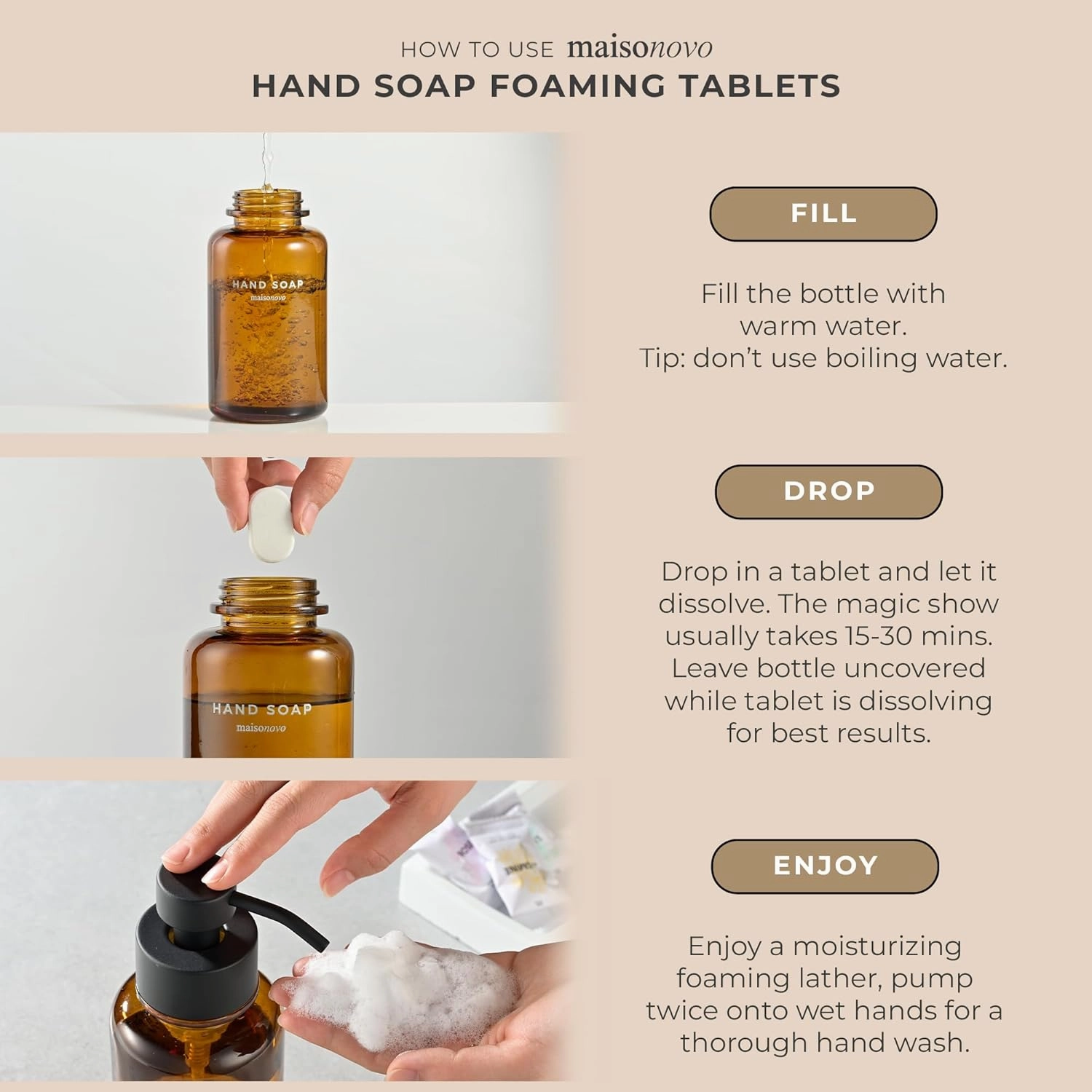 MaisoNovo 12-Pack Mix Scent Foaming Hand Soap Tablets