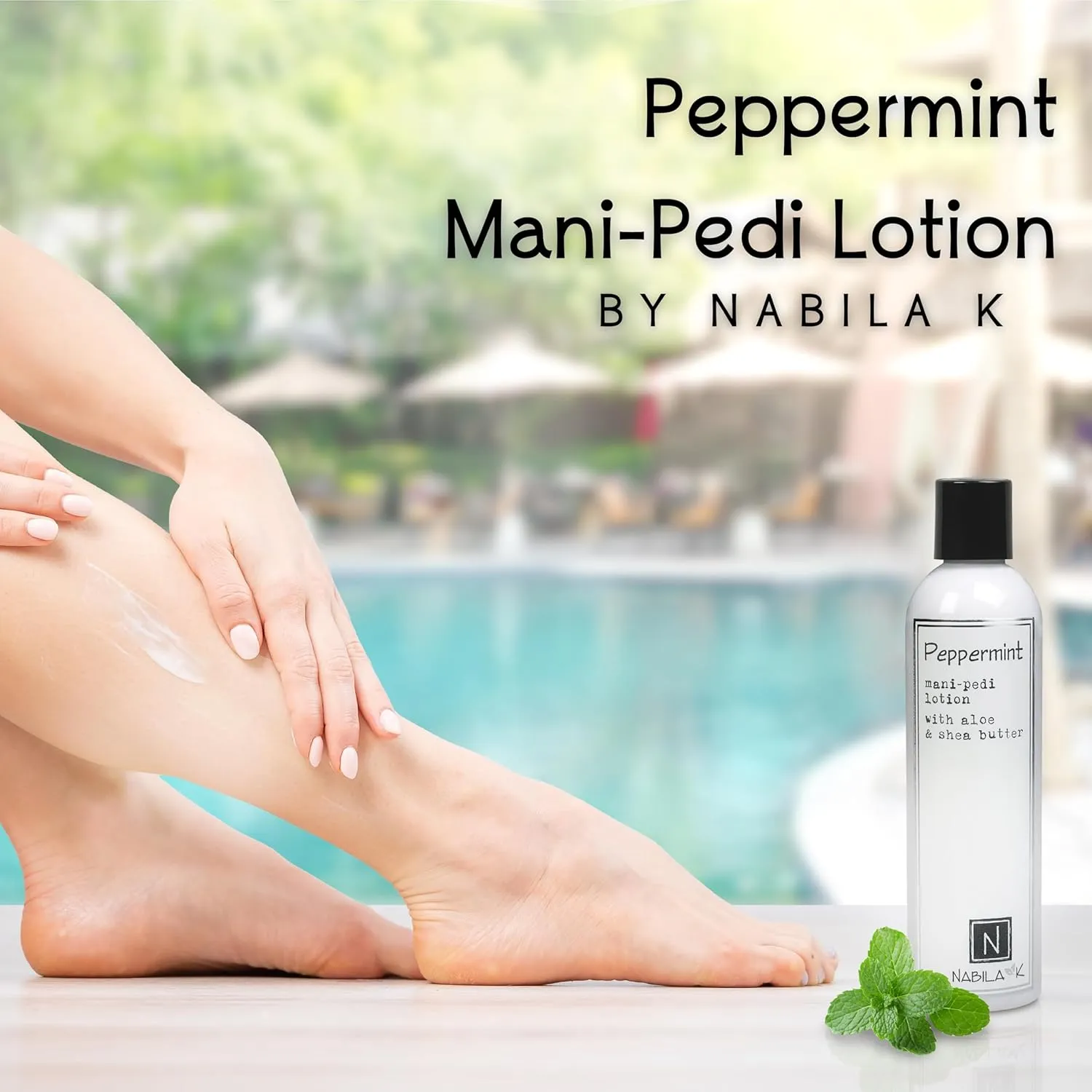 Mani-Pedi Lotion, Peppermint with Aloe & Shea Butter, 9 oz
