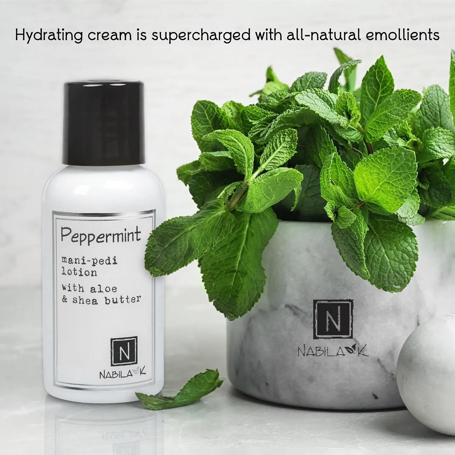Mani-Pedi Lotion, Peppermint with Aloe & Shea Butter, 9 oz