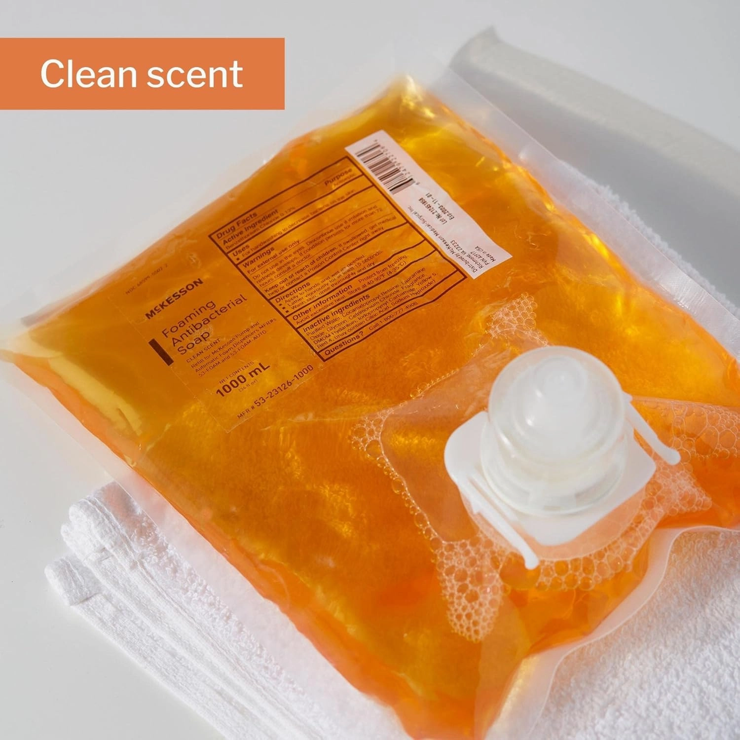 McKesson Foaming Hand Soap Refill, 1000 mL [Pack of 1] Foaming Dispenser Refill, Clean Scent