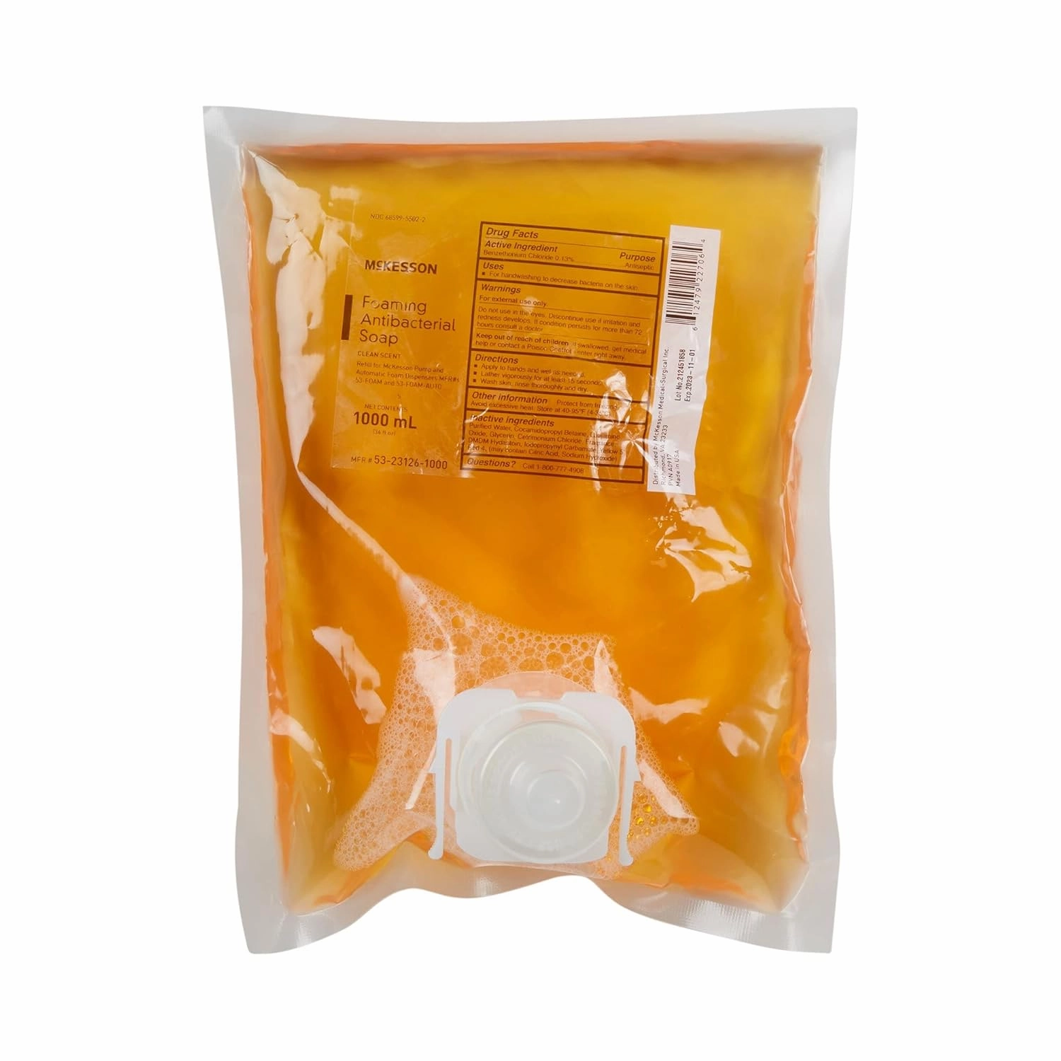 McKesson Foaming Hand Soap Refill, 1000 mL [Pack of 1] Foaming Dispenser Refill, Clean Scent