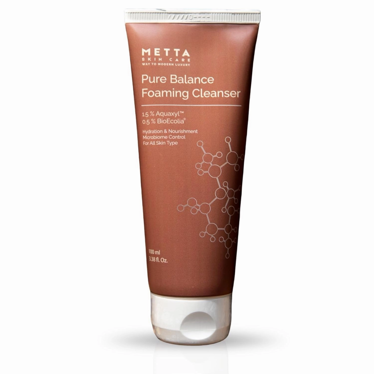 Metta Skin Care Pure Balance Foaming Face Cleanser | Face Wash | Hydrating, Microbiome Balance | For All Skin Types & Sensitive Skin | Paraben & SLES Free | 100ml | Vegan Beauty Product