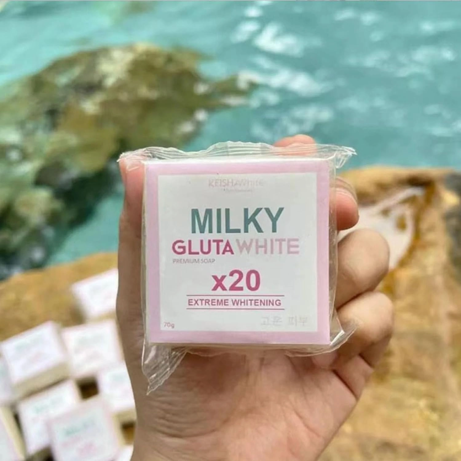 Milky Gluta White Soap 20x, Milky Gluta White Soap, MilkyGluta Whites Bar Soap, Glutamilk 𝐖𝐡𝐢𝐭𝐞𝐧𝐢𝐧𝐠 Soaps, Glutamilk Premium Soaps for Face & Body, Deep Cleanse, Exfoliate (1, 2pcs)