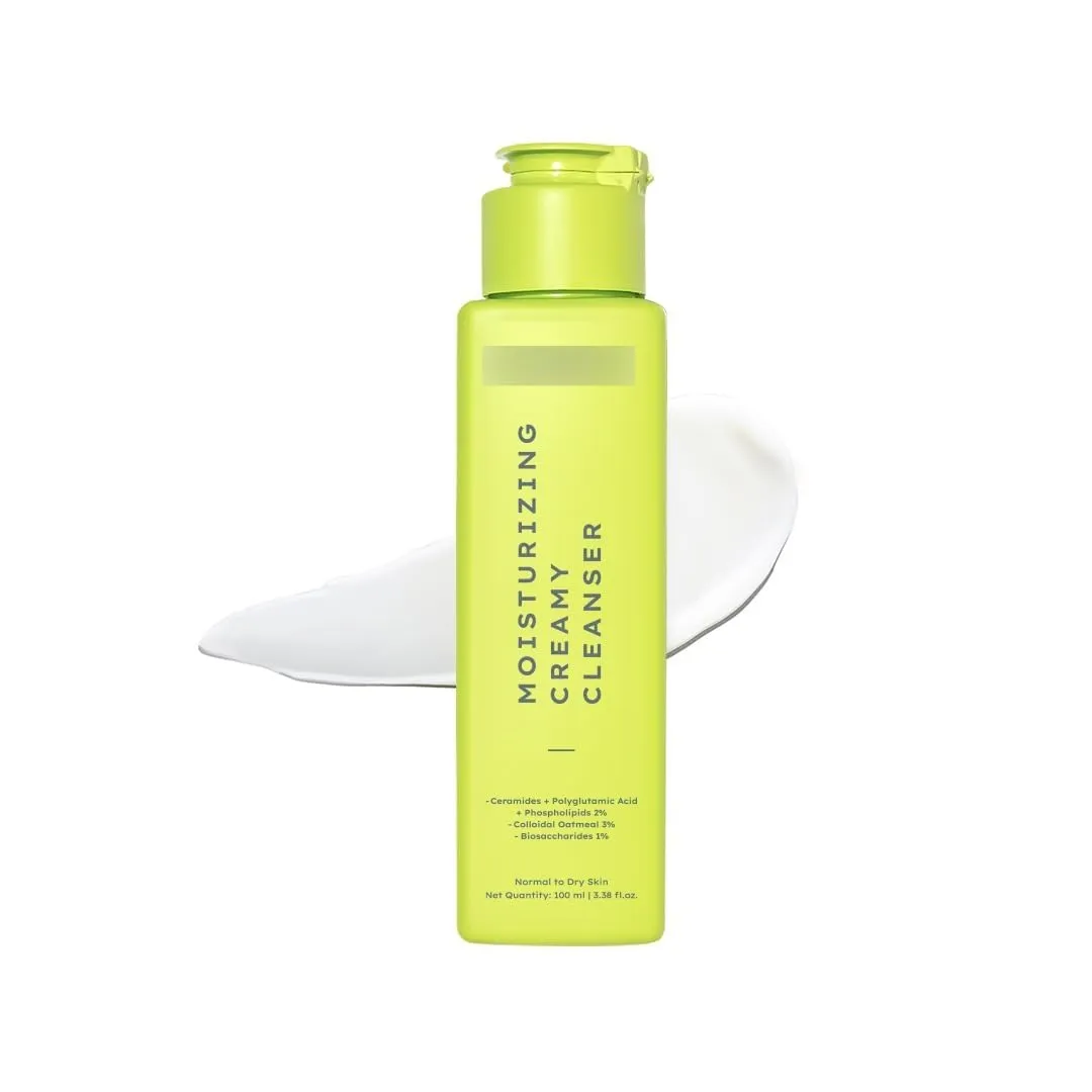 Moisturizing Creamy Face Wash for Dry & Sensitive Skin | 2% Ceramides & Polyglutamic Acid | Barrier Repair, Hydration & Gentle Cleansing | Face Care Daily Cleanser For Men & Women - 100 ml