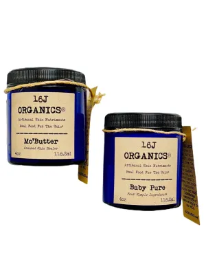 Mom & Baby Moisture Gift Set - Body Butters - 100% Natural Organic - Stretch Mark Treatment and Nontoxic Pure Delicate Sensitive Skin Healing Relief Baby Moisturizer