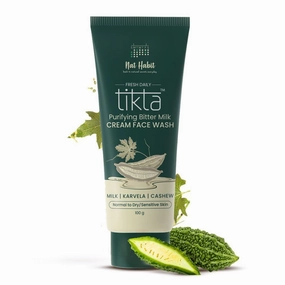 N.A.T. H.A.B.I.T. Bitter Milk Cream Face Wash – 100g – For All Skin Types – Controls Acne, Pimples & Oil – Enhances Natural Glow – Sulfate & Paraben Free – Gentle Face Cleanser for Men & Women