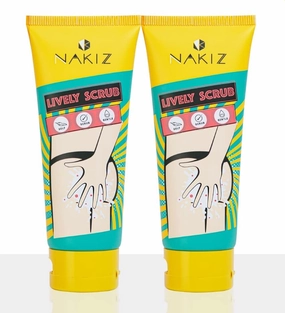 Nakiz Lively Scrub Exfoliate Cleanse Body Buttocks Underarm Inner thigh Dirt Bacteria Skin 100 Gram (2 Pack)