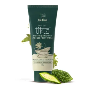 N.A.T. H.A.B.I.T. Bitter Milk Cream Face Wash – 100g – For All Skin Types – Controls Acne, Pimples & Oil – Enhances Natural Glow – Sulfate & Paraben Free – Gentle Face Cleanser for Men & Women