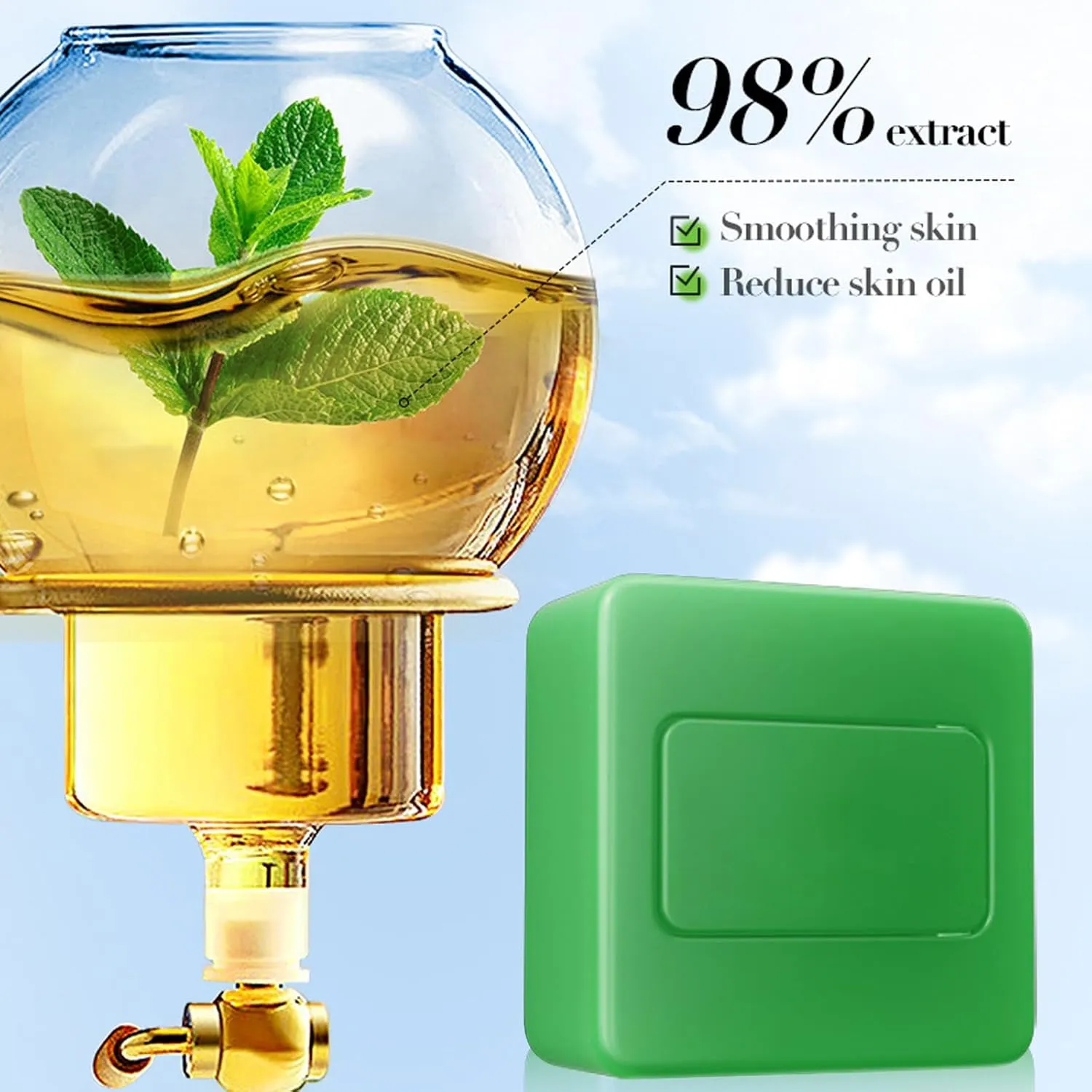 Natura Derm Tea Tree Antifungal Soap, Natural Soap, Fresh Skin（With foaming net） (2PCS)