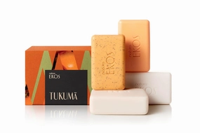 natura - Ekos Tukumã Creamy & Exfoliating Bar Soap Set (4 Pack) - 1 Exfoliating Bar, 3 Creamy Bars - 100% Pure Plant Based Oils - Vegan Skin Care
