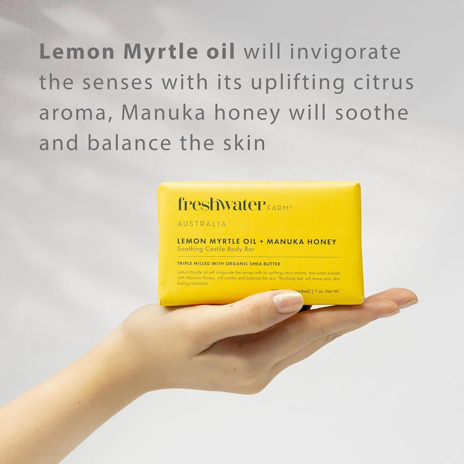 Natural Soap Bar- Lemon Myrtle Manuka Honey- 7 oz x 8 Pack- Castile Bar Soap, Natural Soap Bar, Bar Soap, Body Soap Bars- Essential Oils For Sensitive Skin