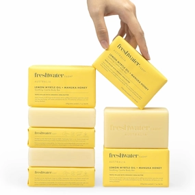 Natural Soap Bar- Lemon Myrtle Manuka Honey- 7 oz x 8 Pack- Castile Bar Soap, Natural Soap Bar, Bar Soap, Body Soap Bars- Essential Oils For Sensitive Skin