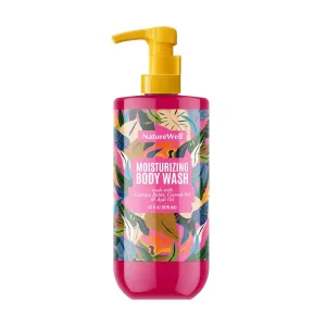 NATURE WELL Cheeky Moisturizing Body Wash, Creamy Formula Infused with Cupuaçu Butter, Provides Gentle Cleansing & Intense Hydration, Deliciously Sweet & Warm Brazilian Nut Oil Scent, 33 oz