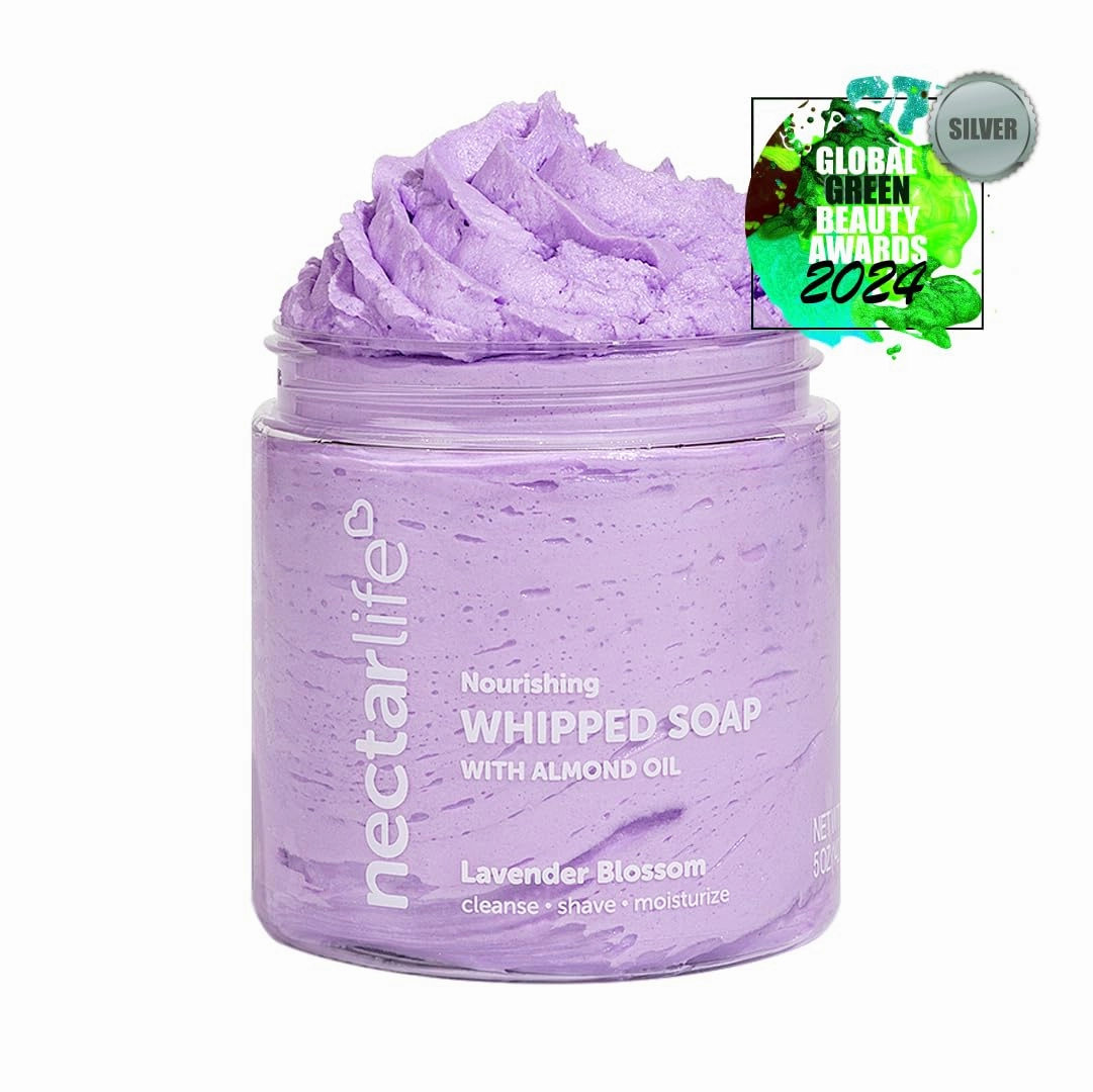 Nectar Life Lavender Blossom Nourishing Whipped Soap and Shave Butter with Almond Oil, Set of 3, 5 Oz each