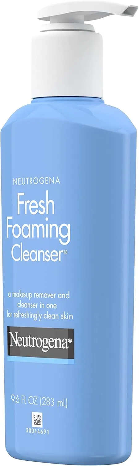 Neutrogena Fresh Foaming Gentle Daily Facial Cleanser & Makeup Remover, Oil-, Soap- & Alcohol-Free, Removes Dirt, Oil & Waterproof Makeup, Non-Comedogenic & Hypoallergenic, 9.6 fl. oz