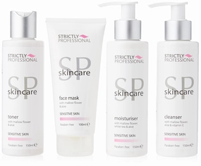 NEW 2016 Strictly Professional Skin Care Kit (Sensitive) with Mallow Flower, Aloe, White Tea & Vitamin E by SP Skincare
