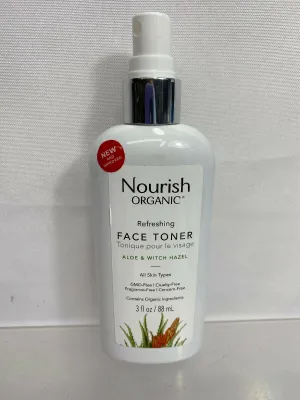 Nourish Organic Face Toner Refreshing Balancing Rosewater Witch Hazel - 3 oz