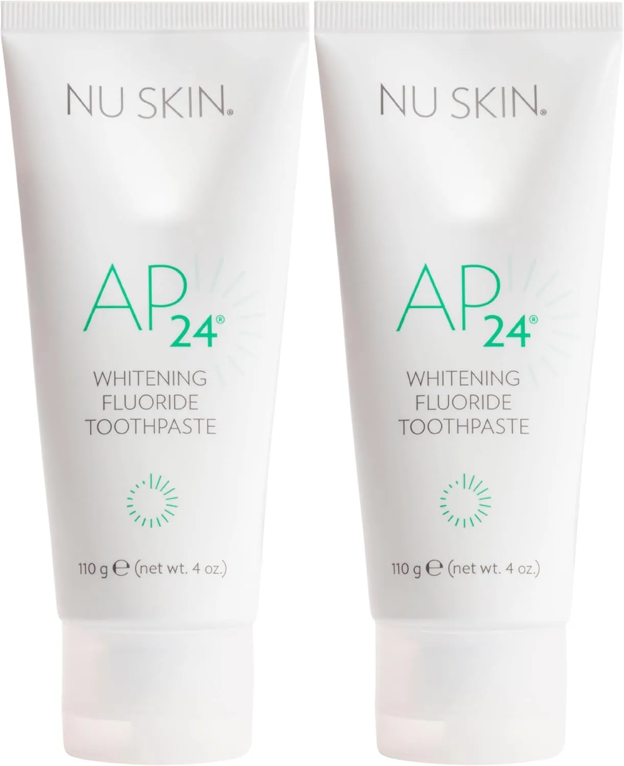 Nu Skin AP 24 Whitening Fluoride Toothpaste | 4oz | Brightens and Whitens Teeth | Helps Prevent Dental Cavities | Gentle Vanilla Mint Formula | 2 Pack