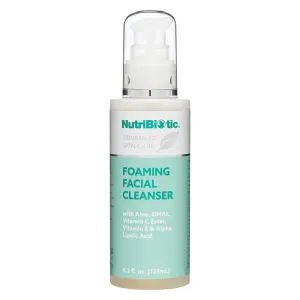 NutriBiotic – Foaming Facial Cleanser, 4.2 Fl Oz | with Aloe, GSE, DMAE, Vitamin C Ester, Tocotrienols & Alpha Lipoic Acid | Vegan & Paraben Free | Great for Everyday Use!