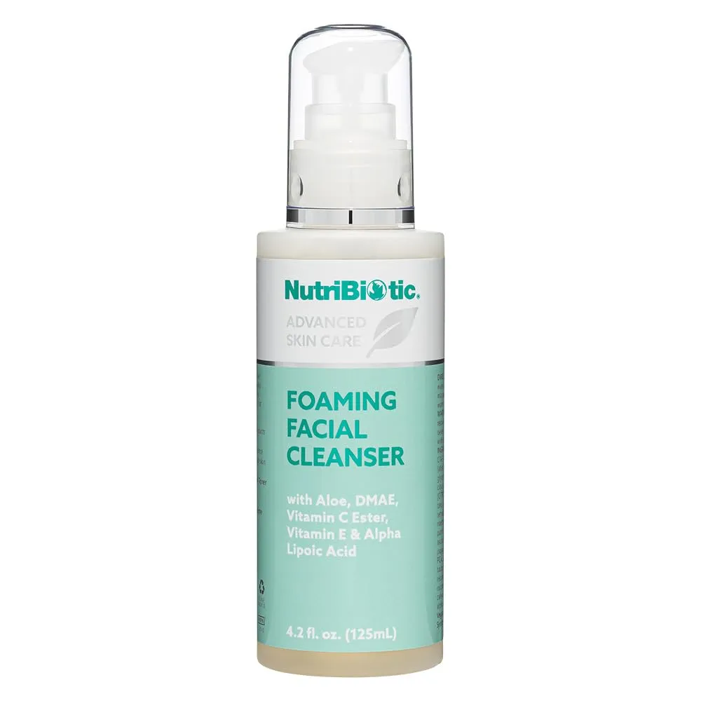 NutriBiotic – Foaming Facial Cleanser, 4.2 Fl Oz | with Aloe, GSE, DMAE, Vitamin C Ester, Tocotrienols & Alpha Lipoic Acid | Vegan & Paraben Free | Great for Everyday Use!