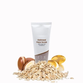 Oatmeal Face Scrub with Argan Oil and Vitamin E for a Radiant Glow, For Exfoliation | 100% Vegan | Remove Dirt & Dead Skin | For Men & Women | For All Skin Type 100 gm