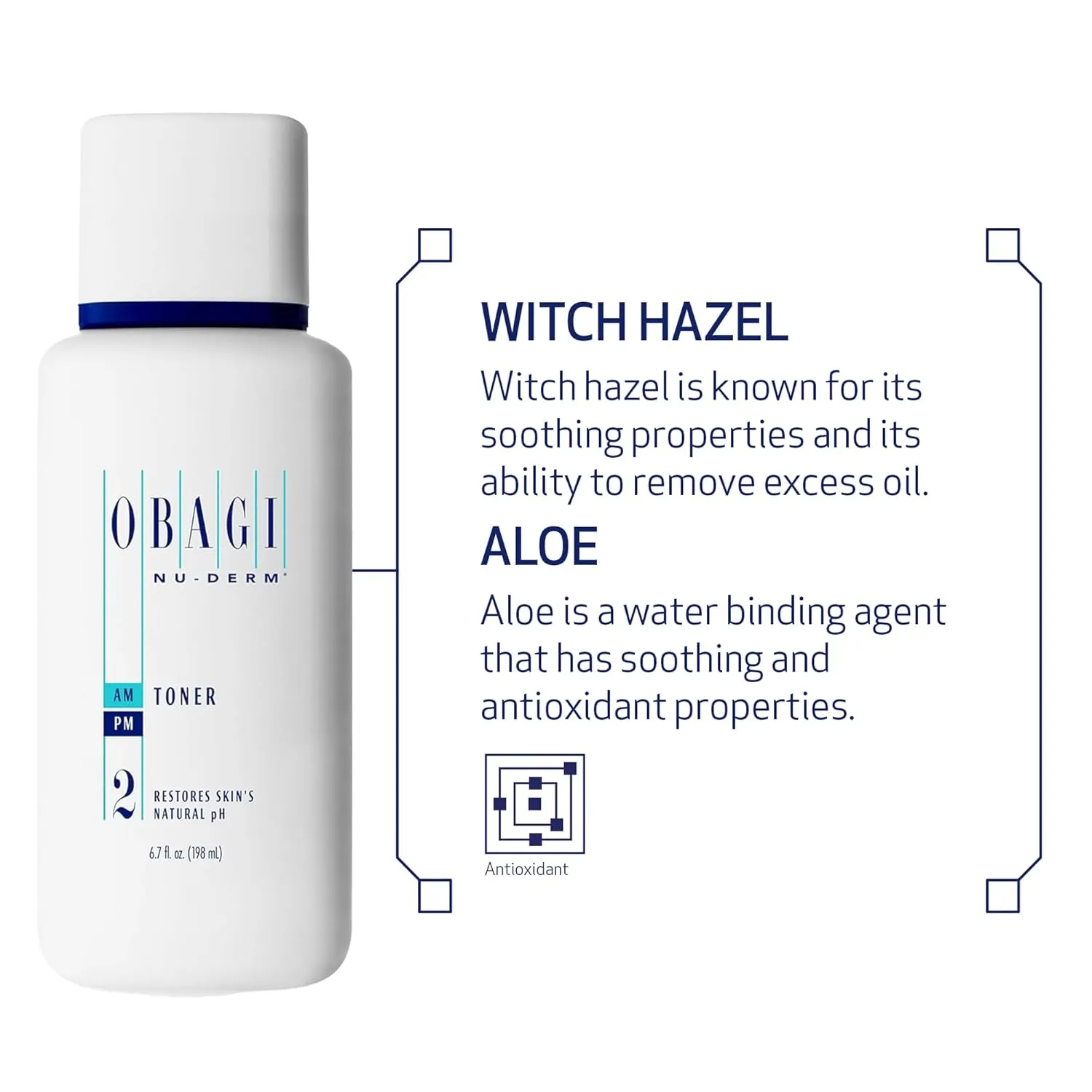 Obagi Nu-Derm Face Toner, Alcohol Free Toner with Witch Hazel and Aloe Vera for Oily Skin or Dry Skin Types 6.7 Fl Oz