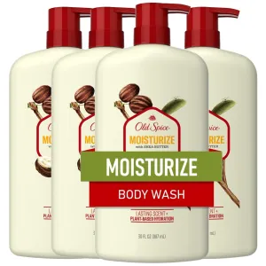 Old Spice Cleansing Body Wash for Men, 24/7 Shower Fresh with Lasting Scent, Restore & Renew, Gentle on Skin, Vitamin B3, Moisturize with Shea Butter Scent, 30 oz (Pack of 4)