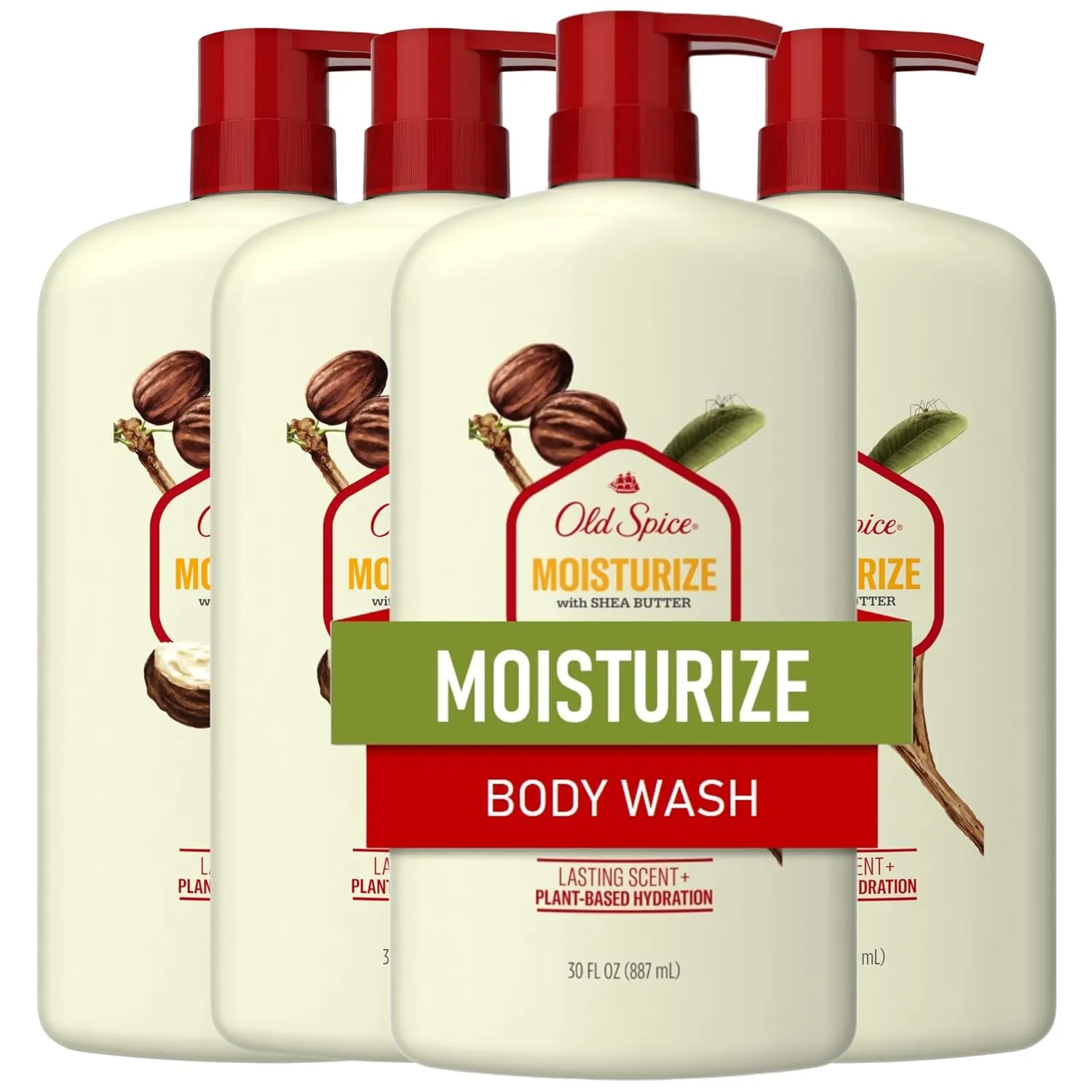 Old Spice Cleansing Body Wash for Men, 24/7 Shower Fresh with Lasting Scent, Restore & Renew, Gentle on Skin, Vitamin B3, Moisturize with Shea Butter Scent, 30 oz (Pack of 4)