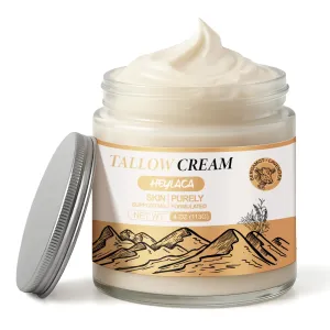 Organic Grass Fed Beef Tallow for Skin - Whipped Moisturizer for Skin   Face - Natural Body Lotion Cream Infused with Manuka Honey Beeswax Olive Oil(4 oz Bergamot Lavender)