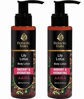 Organic Body Lotion For Crepey Skin Repair For Women, Natural Moisturizer With Lily & Lotus, Vegan and Ayurveda Products 6.76 fl oz (Pack of 2)